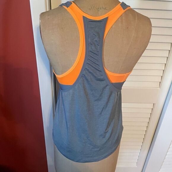 NIKE | dri fit tank sports bra gray orange XS - Picture 4 of 7